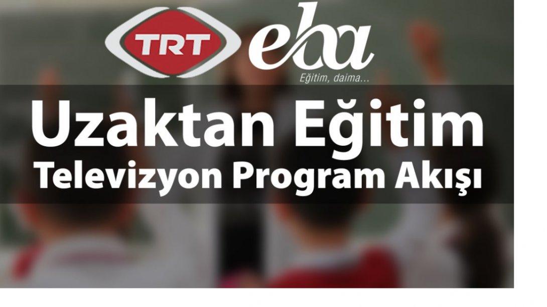 TRT EBA Kanalları Uzaktan Eğitim Yayın Programı